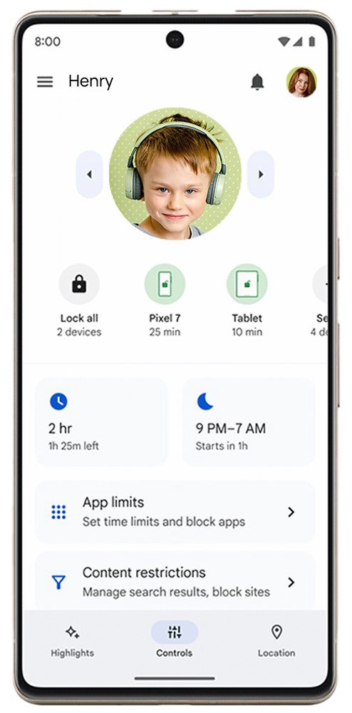 Google Family Link interface